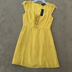 NWT Lulu’s Mustard Yellow Mini Dress